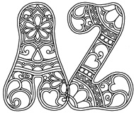 Download, print, color-in, colour-in Hippie Uppercase Pack